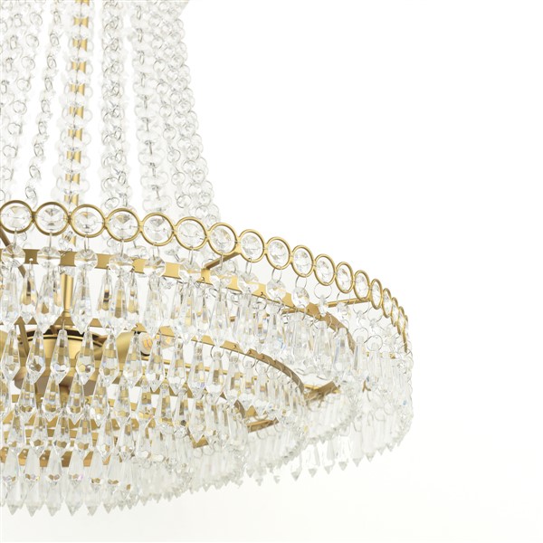 (image for) Laura Ashley Enid 5 Light Grande Chandelier Glass and Matt Antique Brass